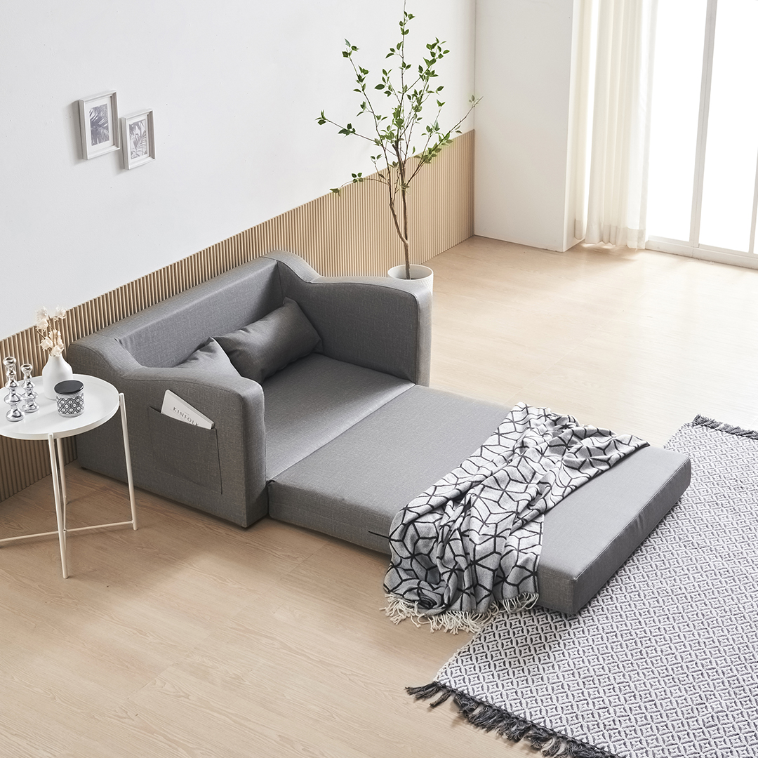 수오 로즈망 방수가죽 접이식 소파베드 3인용