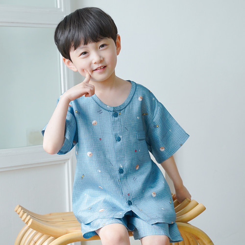 유아 아동 여름 풍기인견 잠옷 어린이 남아 여아 파자마 동글이3 이미지 6