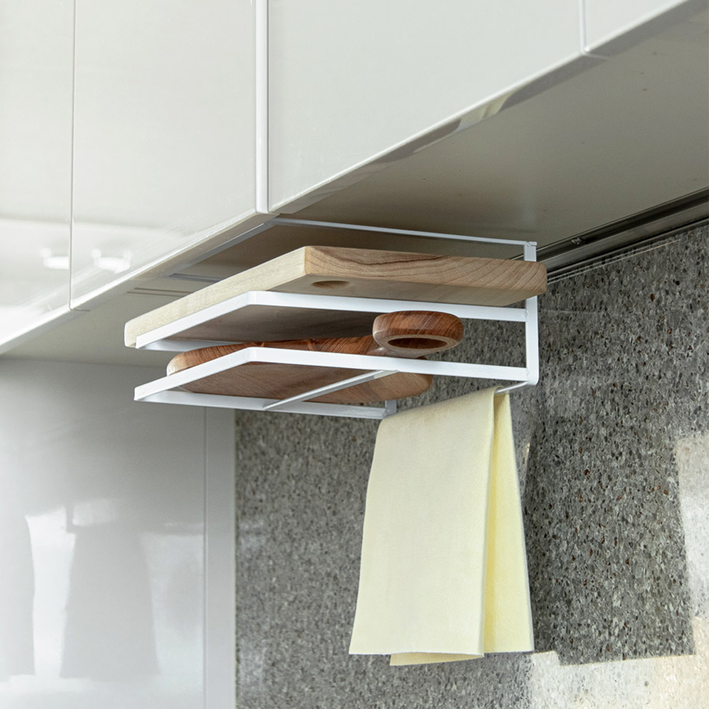 무타공 화이트메탈 싱크대 상부장 도마걸이 도마거치대 이미지 7