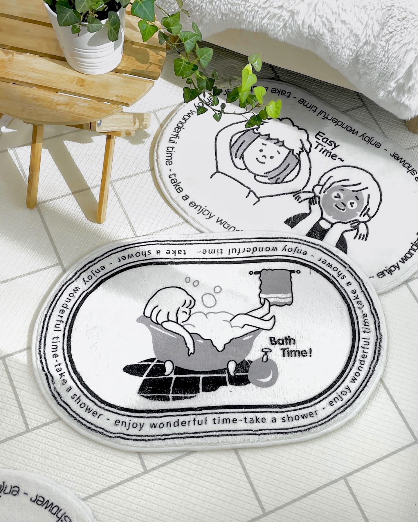 로즈소녀하우스 화장실발닦개 욕실발매트