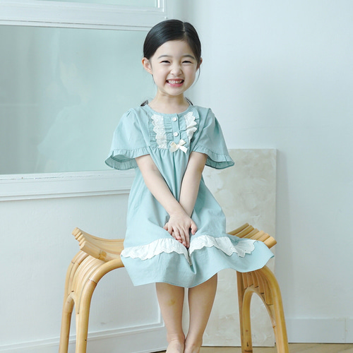 유아 아동 여름 면 여아 원피스 잠옷 공주 파자마 로망스BL - 상세 이미지 3