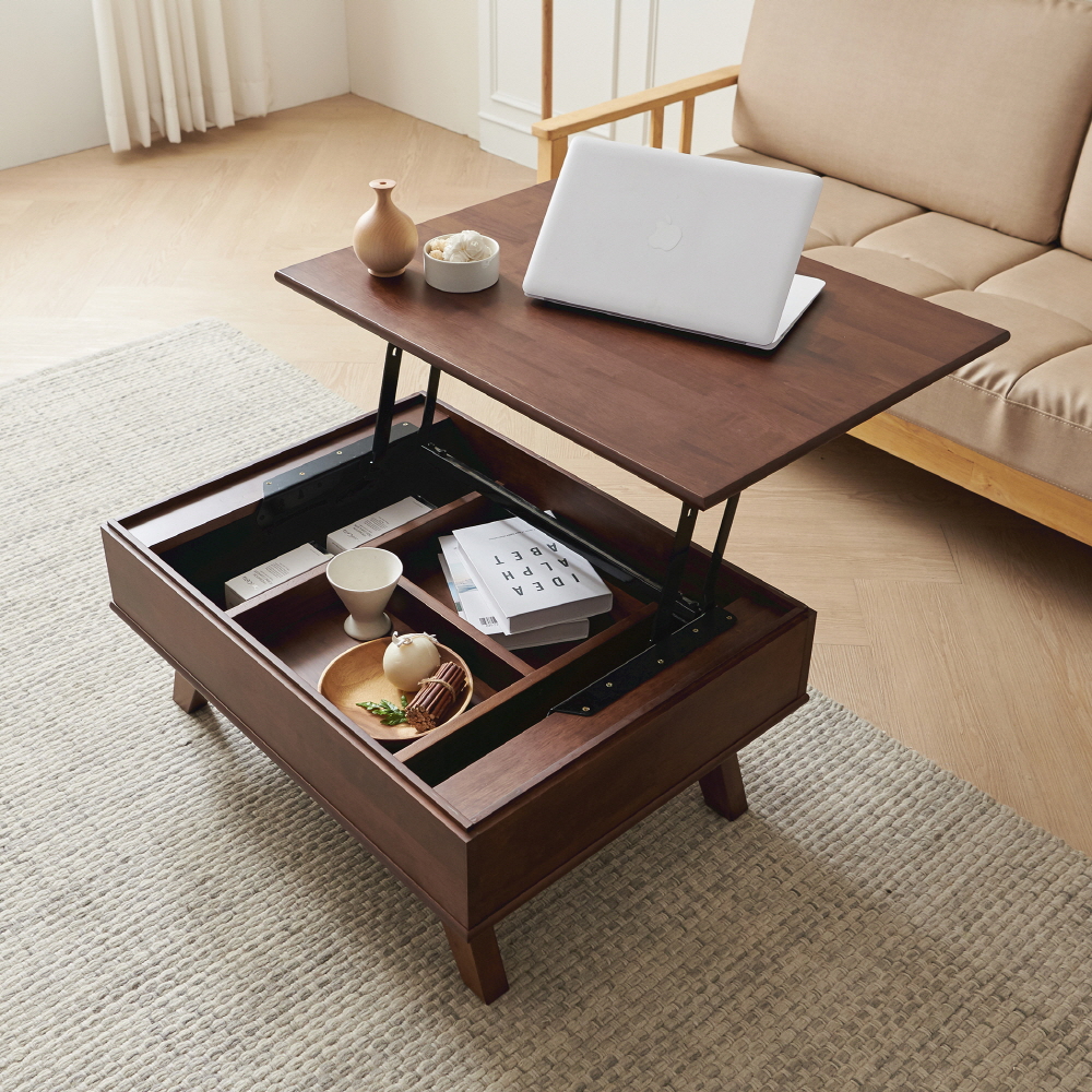 고무나무 원목 리프트업 테이블 소파 거실 800 사이즈