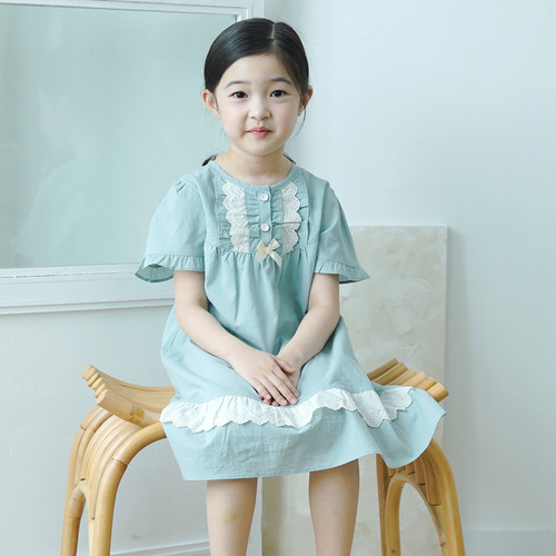 유아 아동 여름 면 여아 원피스 잠옷 공주 파자마 로망스BL - 상세 이미지 4