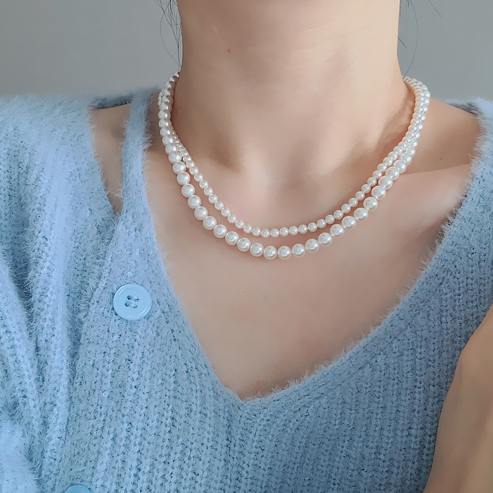 오스트리아 크리스탈 스왈 진주 펄 목걸이 4mm 6mm 8mm - 상세 이미지 5