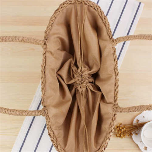 여름 휴양지 왕골가방 네트 라탄 도트백