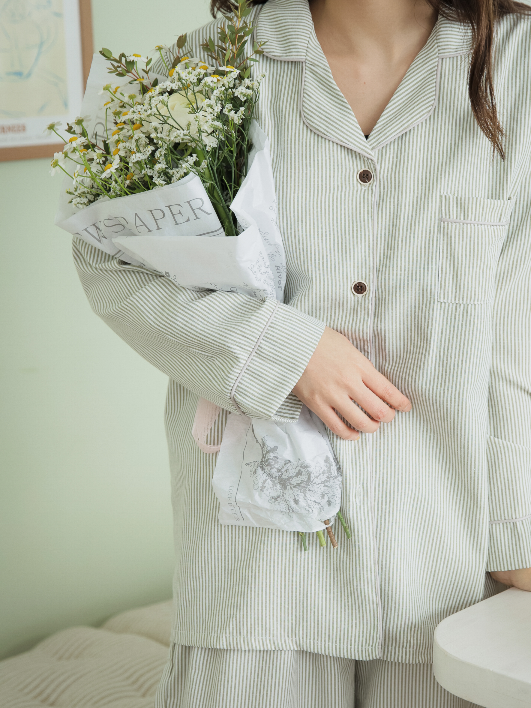 포그니포 커플 잠옷 파자마 홈웨어 수면 신혼부부 세트 - 상세 이미지 5