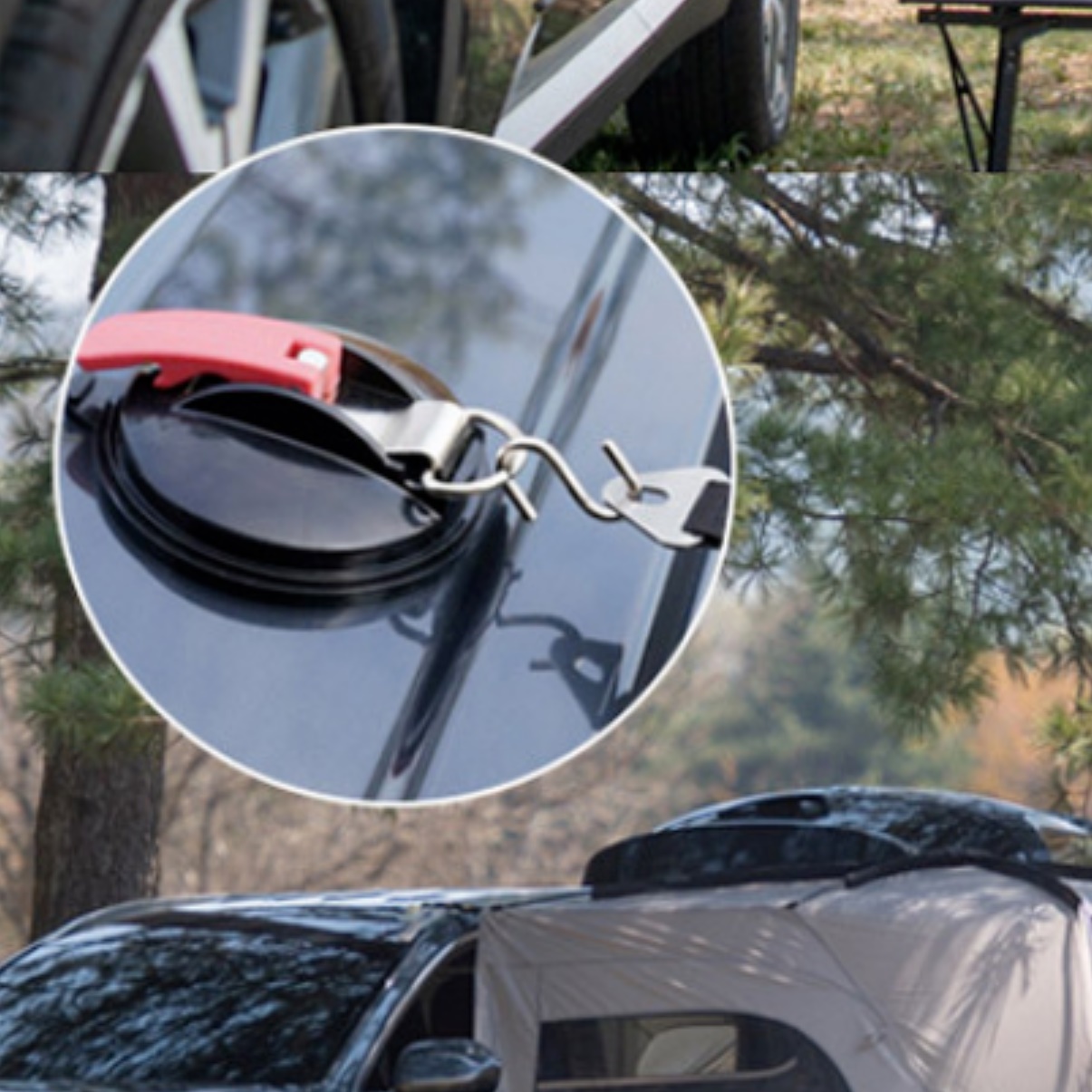 차량용 큐방 차량용 흡착기 유리 고정 차박 어닝 타프 흡착판