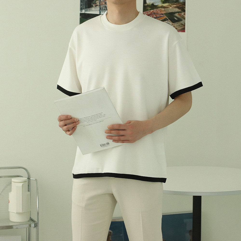 남자반팔티 오버핏 분또 구김없는 커플반팔티 - 상세 이미지 2