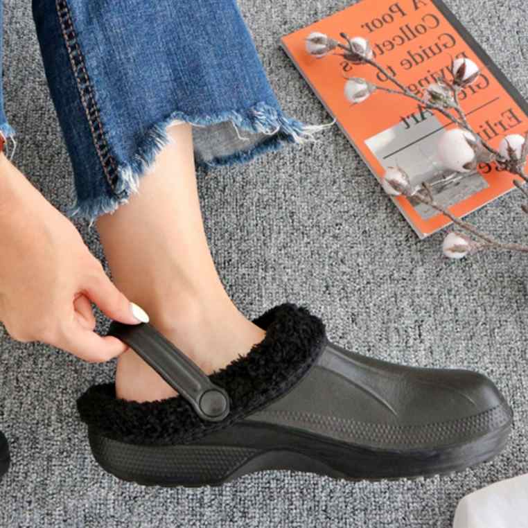 겨울 실외 슬리퍼 사무용 겨울용 슬리퍼 굽있는 털 슬리퍼