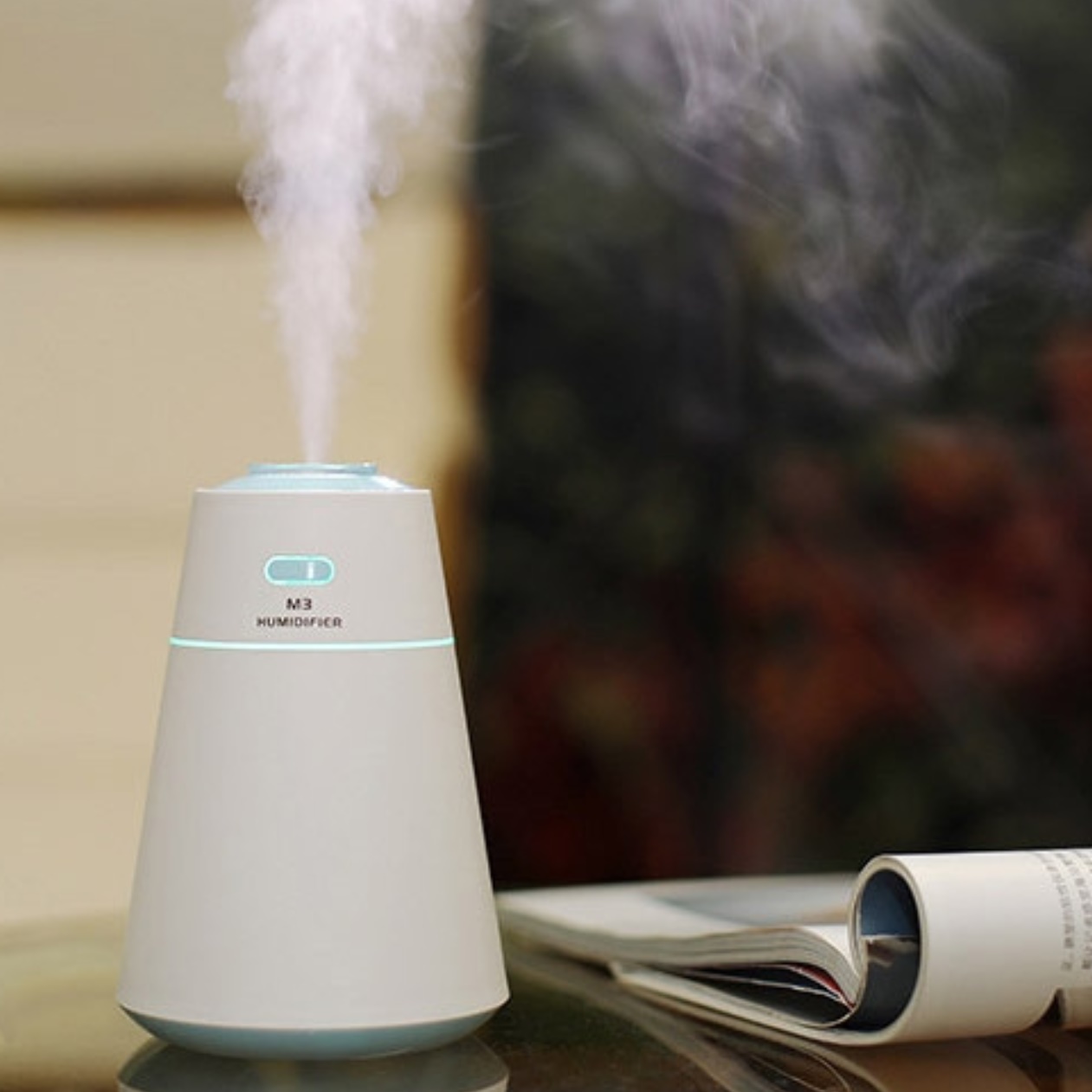 책상용가습기 작은가습기 개인 개인용 원룸 자취방 조명 가습기