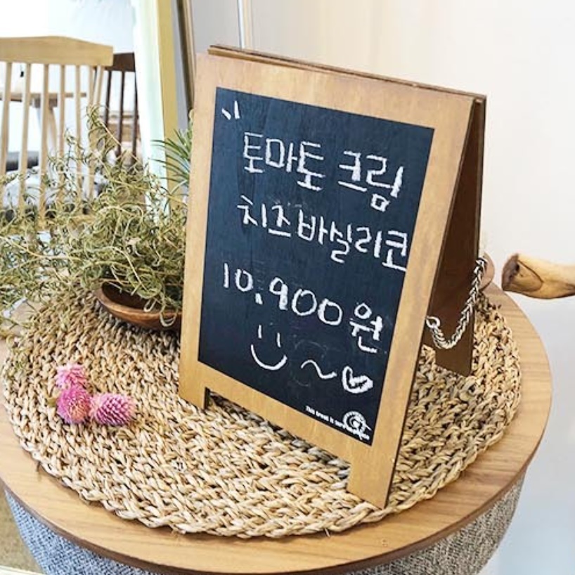 식당 메뉴 칠판 메뉴판 블랙보드판 이젤 흑칠판 - 메인 이미지