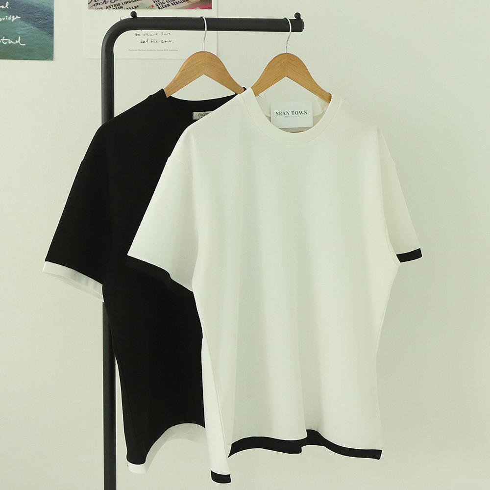 남자반팔티 오버핏 분또 구김없는 커플반팔티 - 상품 이미지