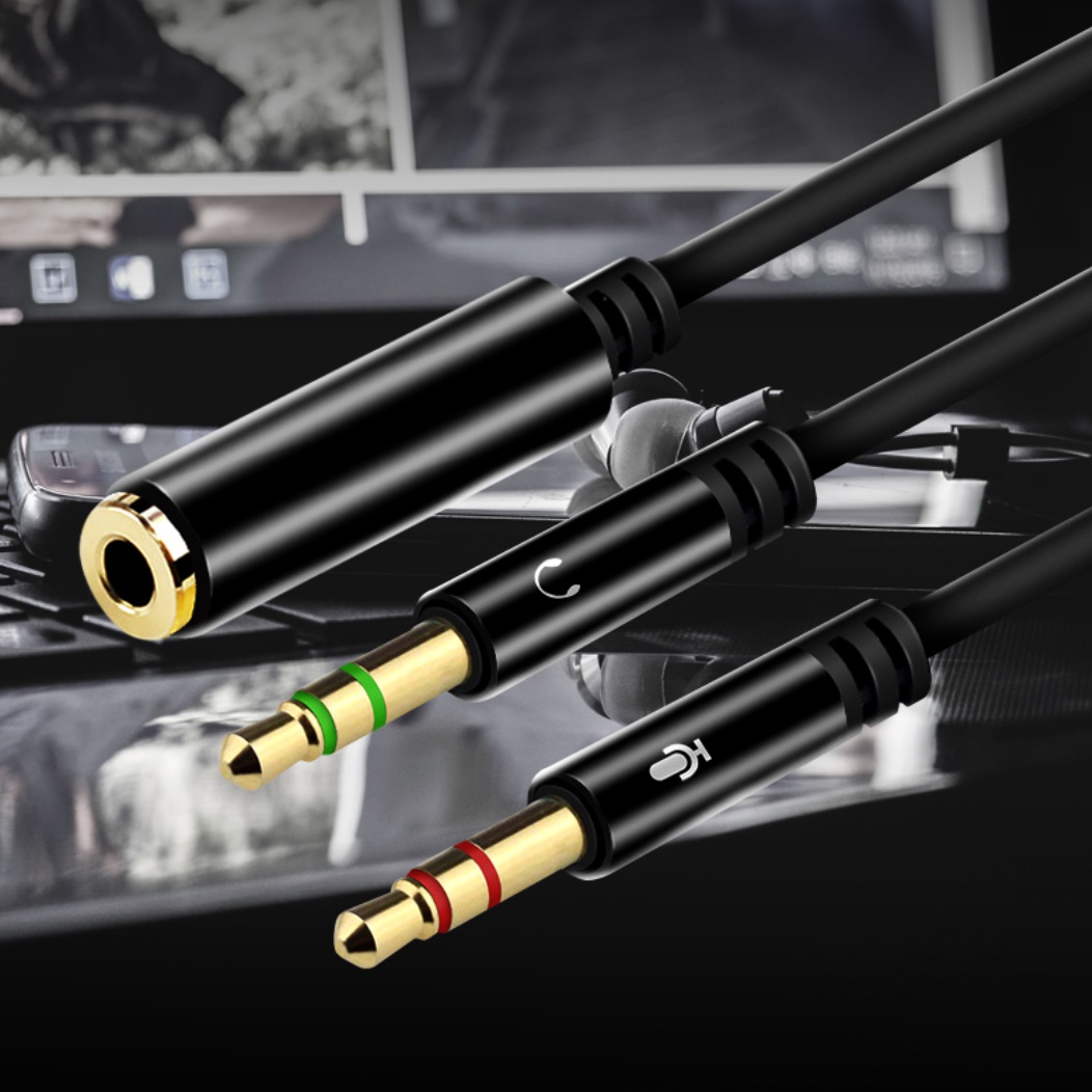 데스크탑 이어폰 젠더 y자 노트북 변환 케이블 게이밍 마이크 잭