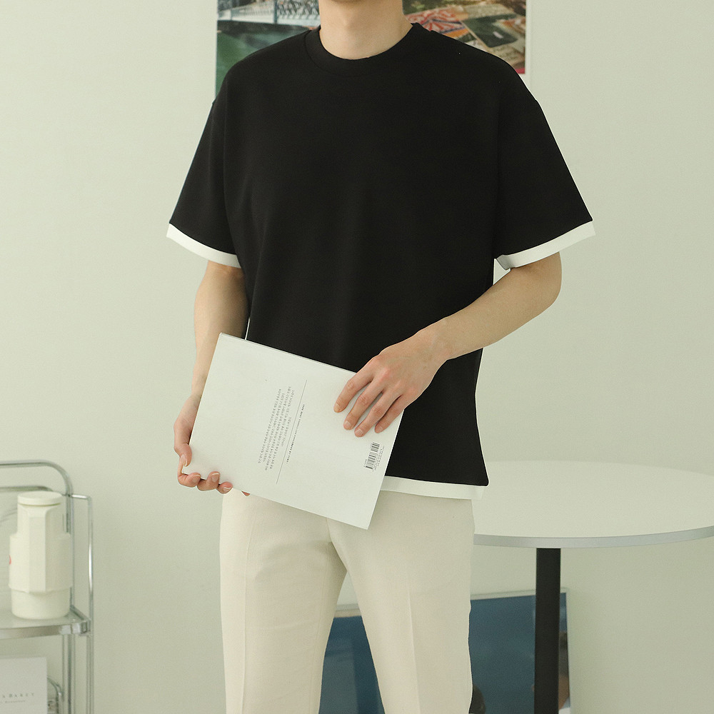 남자반팔티 오버핏 분또 구김없는 커플반팔티 - 상세 이미지 3