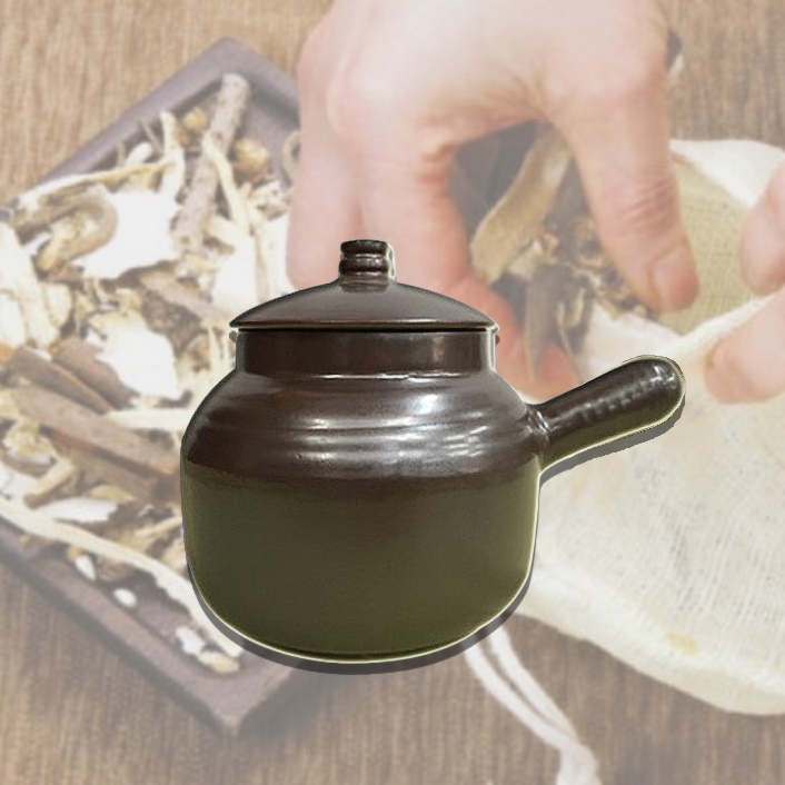 도자기약탕기 전통약탕기 홍삼 인삼 약탕기 한약 달이기 2리터