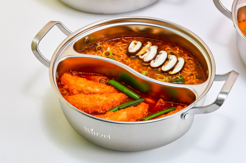통 스텐 인덕션 반반냄비 마라탕 훠궈 태극 냄비 28cm - 상세 이미지 5