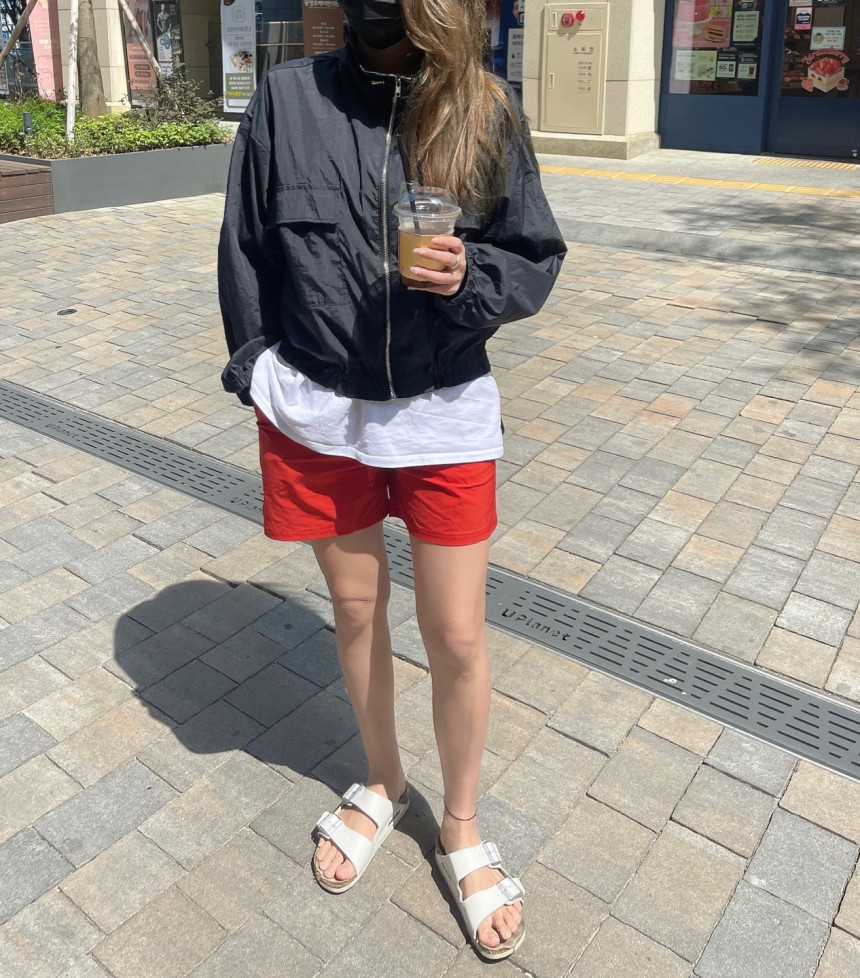 초경량 캐주얼 넥라인 스트링 점퍼 2col 프론트 포켓 크롭 숏 바캉스 바람막이 야상 상세 이미지 26