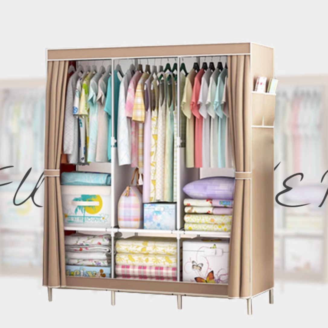 커튼 비키니 장 벽 고정 행거 커튼형 행거 비키니 이불장