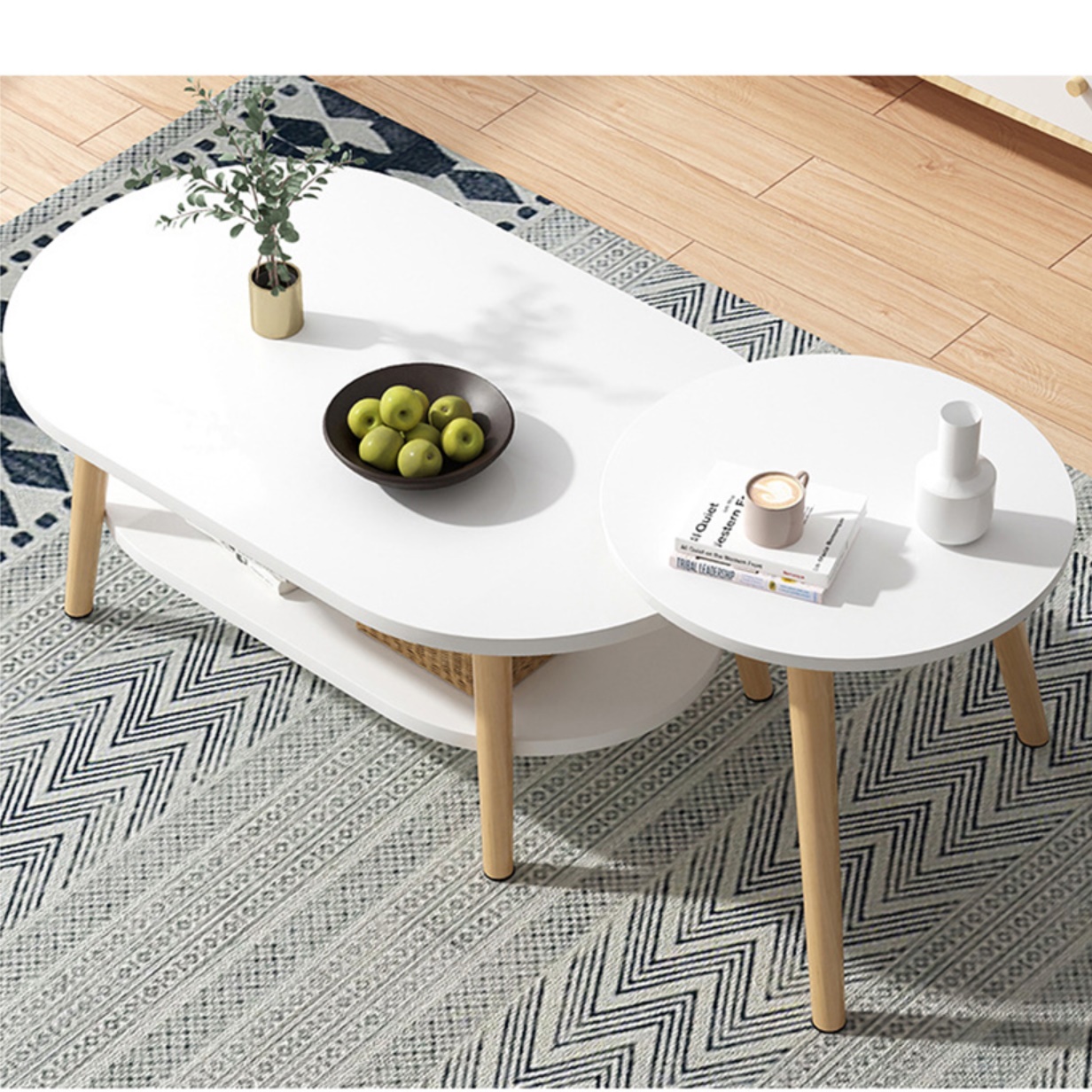 화이트 디자인 거실용 탁자 높은 좌식 테이블 높은 거실 테이블