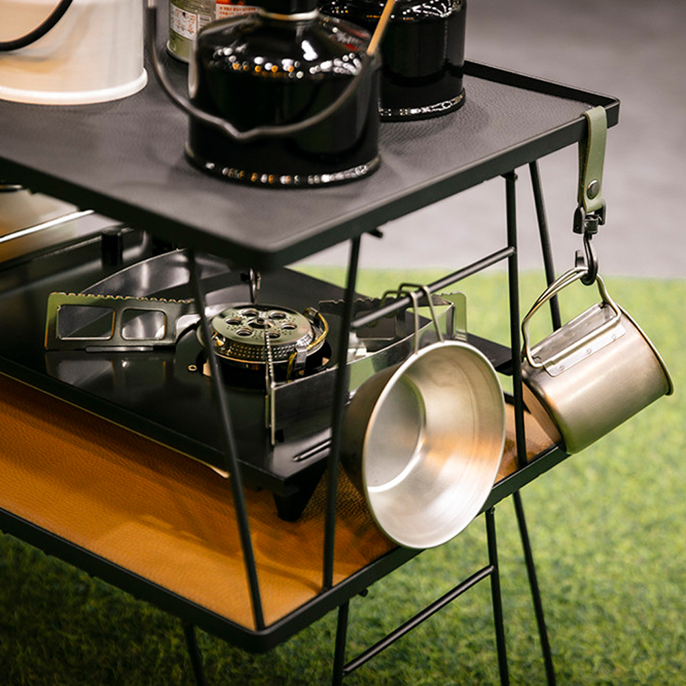 [호환] N.I.P 쿨러스탠드 필드랙 가죽상판 더블패드 블랙&베이지