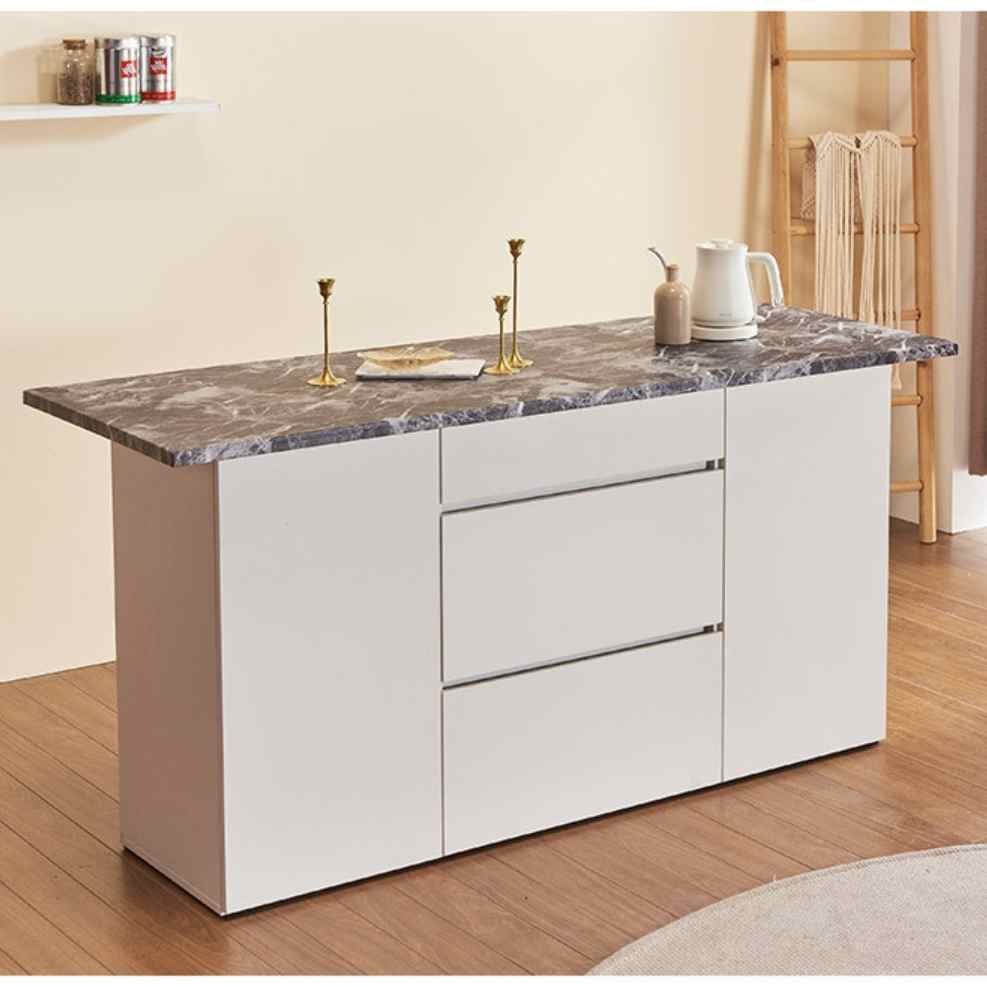 인조대리석 아일랜드 식탁 높은 홈 바 테이블 아이랜드식탁 화이트 간이 베이킹 수납 조리대