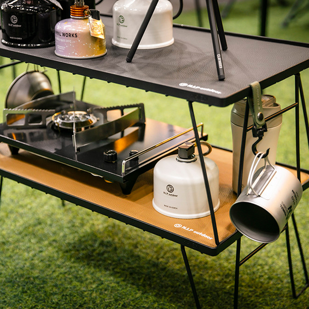 [호환] N.I.P 쿨러스탠드 필드랙 가죽상판 더블패드 블랙&베이지