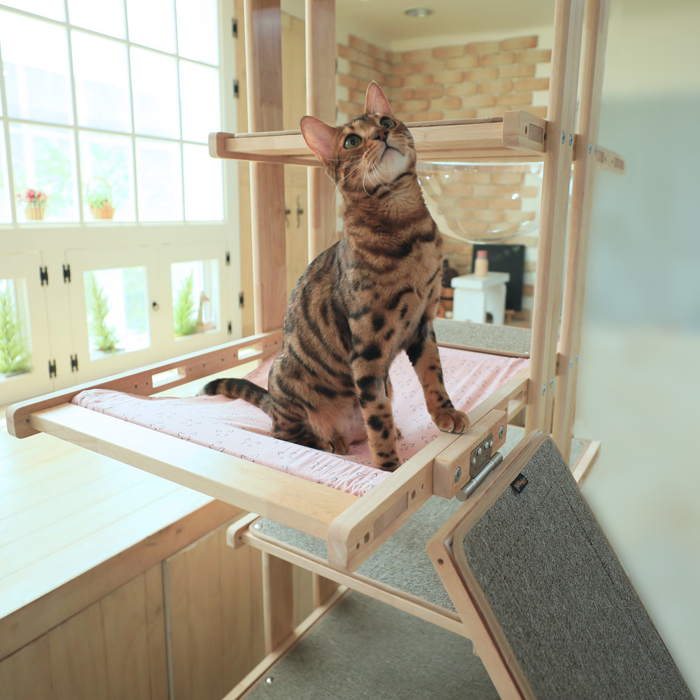 캣츠빌 THE큰타워 뚱냥이 원목 스크래쳐 캣폴 고양이 캣타워 A타입