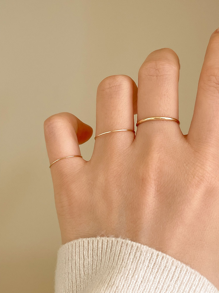 셀프러브 에센셜 민자 반지 - 14k 0.6mm 기본 실 금 반지 1-23호 - 상세 이미지 5