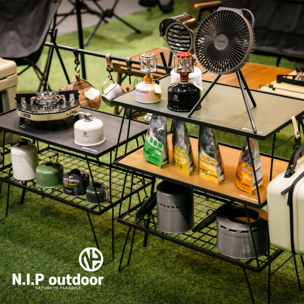 [호환] 쿨러스탠드 필드랙 블랙 / 팬히터받침대 접이식캠핑테이블