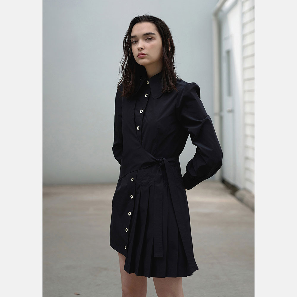 플리츠 트렌치 미니 원피스 L22SFOP1