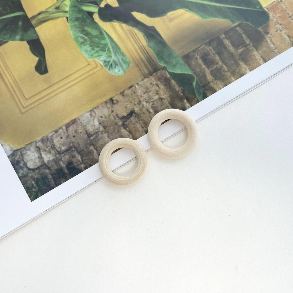 DIY 마크라메 재료 (2.4cm~3.9cm) 우드링 나무링 부엉이눈재료 (4개) - 상세 이미지 4