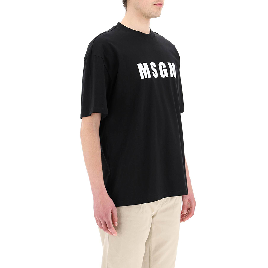 MSGM 로고 반팔티 3240MM94 227298 99 블랙 - 상세 이미지 2