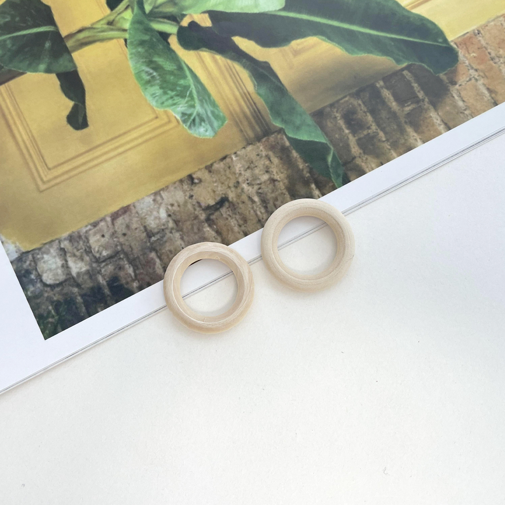 DIY 마크라메 재료 (2.4cm~3.9cm) 우드링 나무링 부엉이눈재료 (4개) - 상세 이미지 5