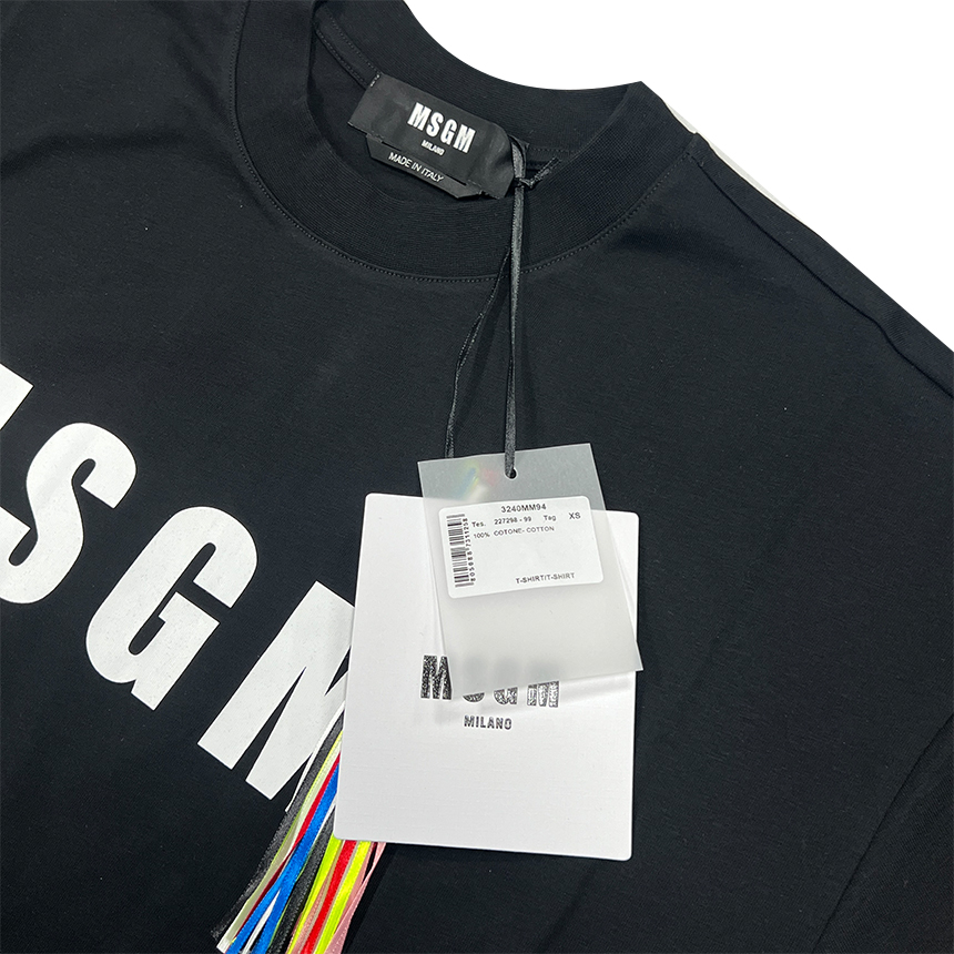 MSGM 로고 반팔티 3240MM94 227298 99 블랙 이미지 6