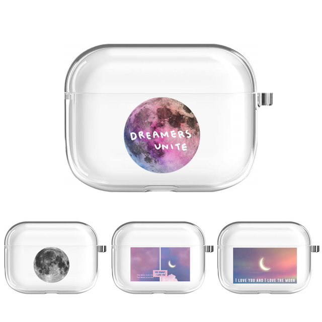 밤하늘 달 에어팟 4세대 투명 젤리 케이스
