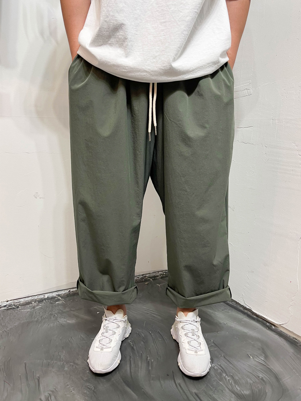 남자 와이드 냉장고바지 아이스 조거팬츠 쿨링와이드팬츠 통바지 - 상세 이미지 4