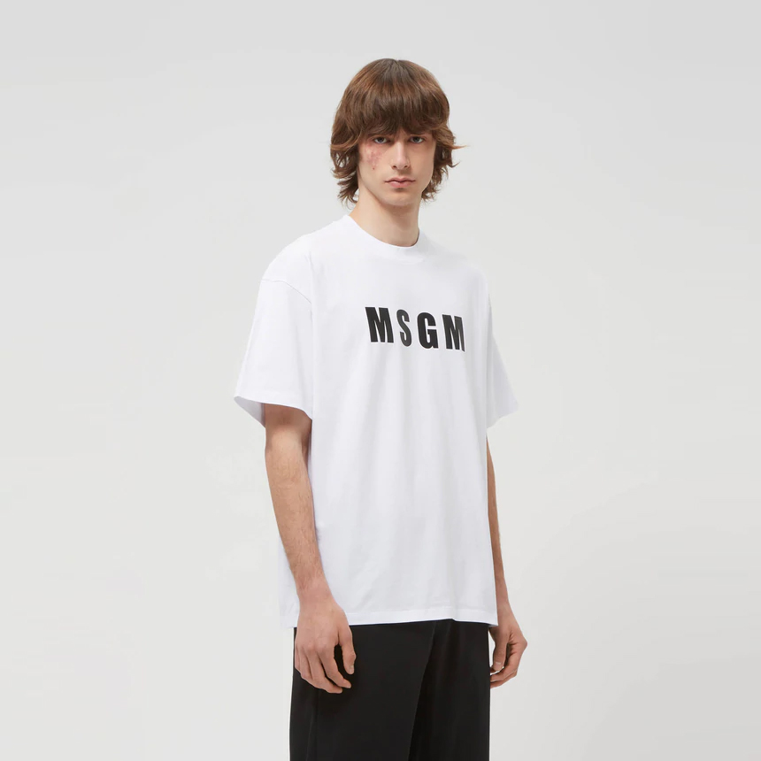 MSGM 로고 반팔티 3240MM94 227298 01 화이트 이미지 7