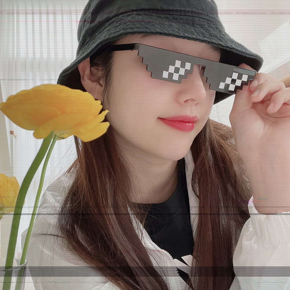 외계인 저팔계 웃긴 고죠 선글라스 인싸템 파티 장난감 눈알 픽셀 이벤트 모자이크 안경 - 상세 이미지 3