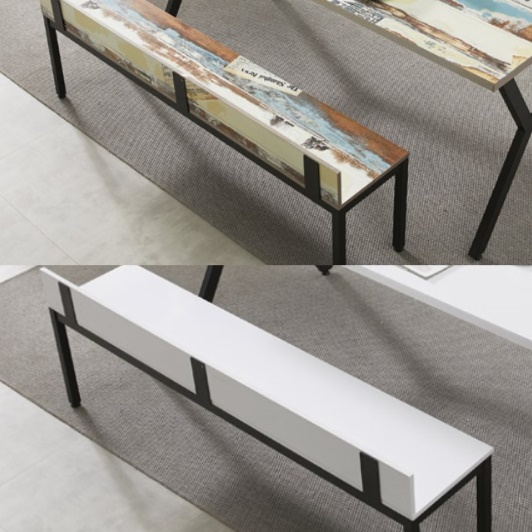 등받이 벤치의자 고급 식탁 철제 4인용 3인 벤치형 의자 일자형 인테리어 원목 긴 의자