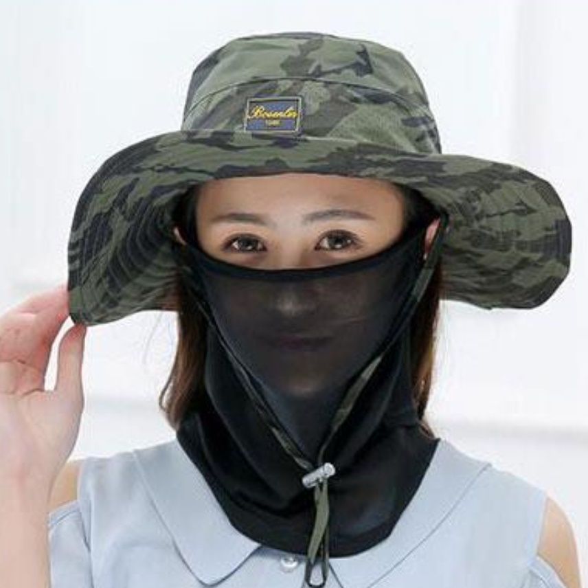 여자 낚시모자 낚시용모자 낚시썬캡 선라인 야외 자외선차단 햇빛가리개 야외용 여름 모기 - 상품 이미지