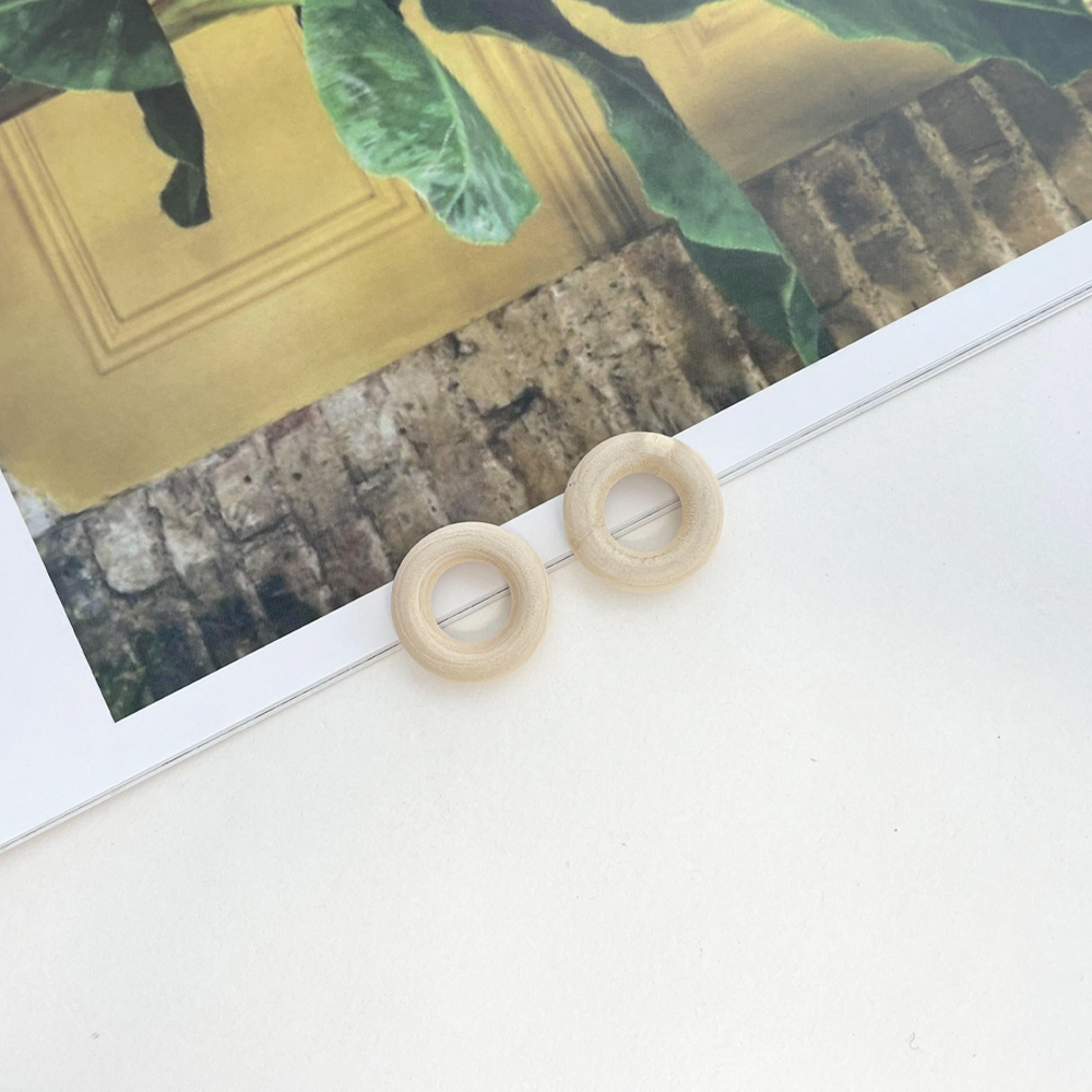 DIY 마크라메 재료 (2.4cm~3.9cm) 우드링 나무링 부엉이눈재료 (4개) - 상세 이미지 3