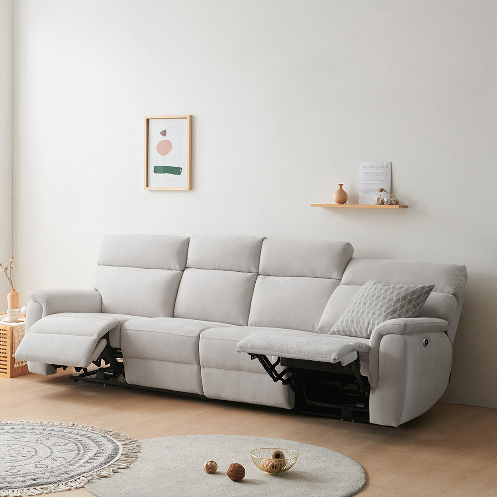 리클라이너소파 홀란드 아쿠아텍스 패브릭 4인용 전동 리클라이너 쇼파