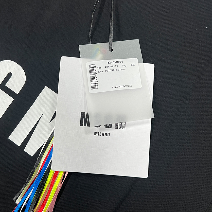 MSGM 로고 반팔티 3240MM94 227298 99 블랙 이미지 7