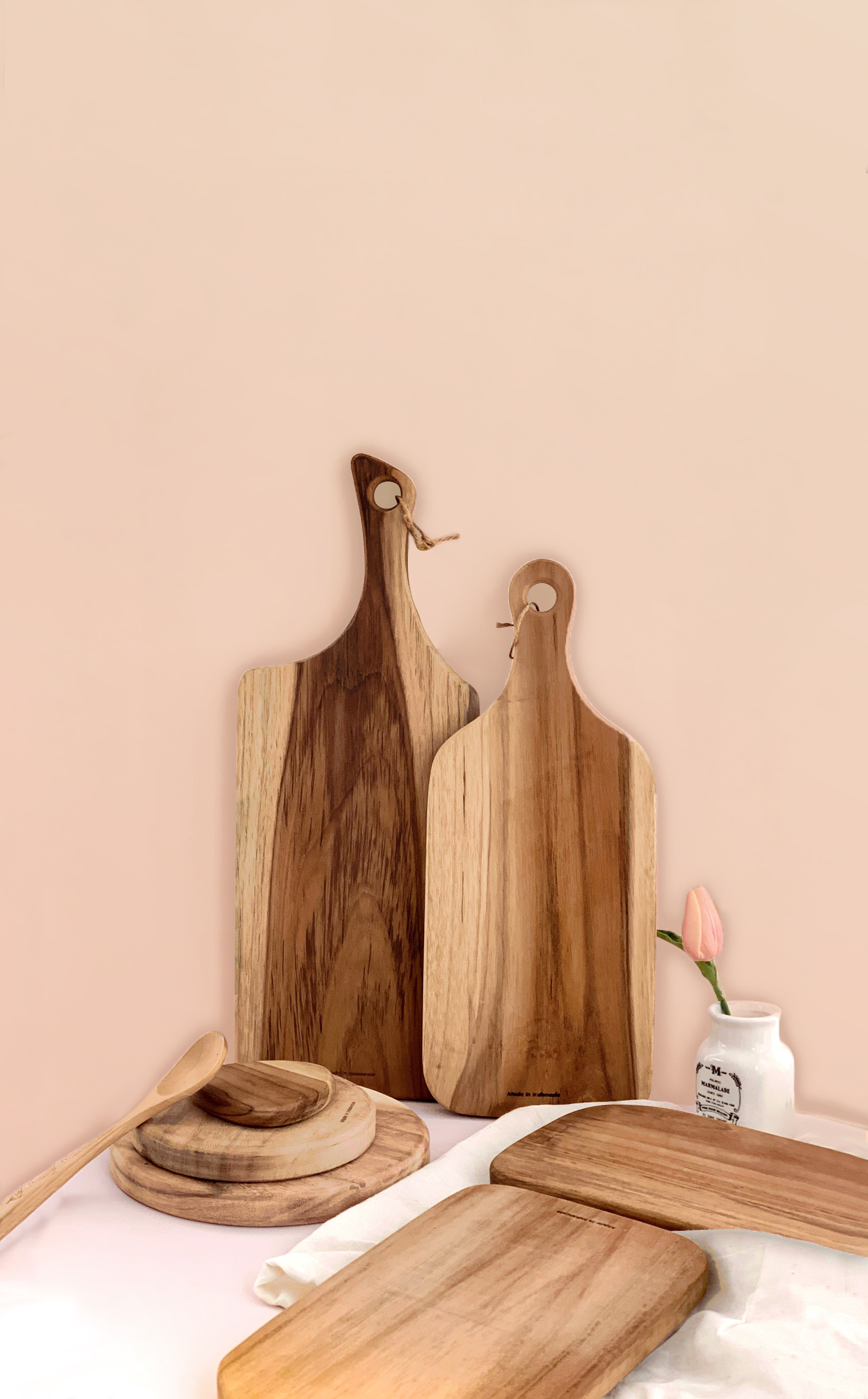 티크 수제 원목 플레이팅 나무 도마