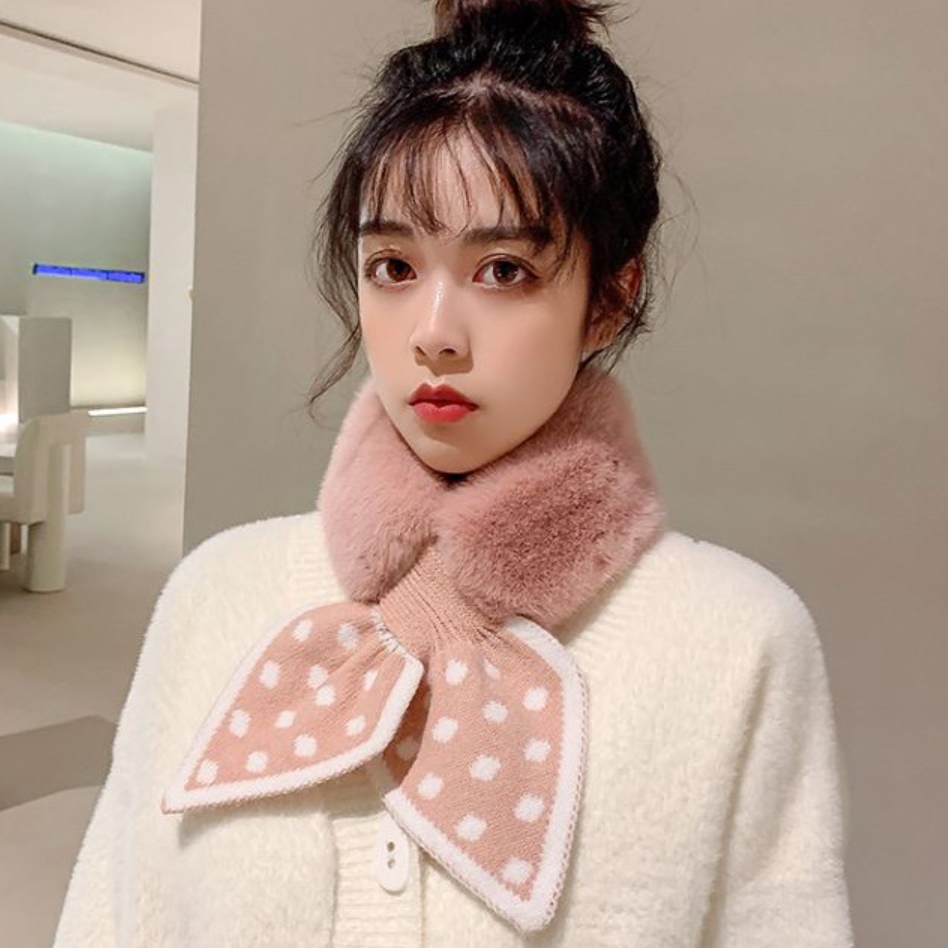 짧은 머플러 숏 목도리 쁘띠 밍크 목도리 페이크 퍼 목도리 - 메인 이미지
