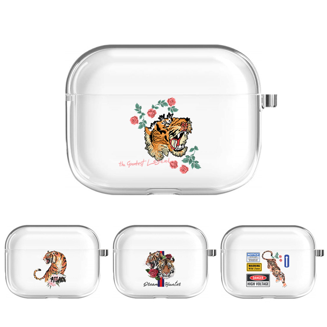 호랑이 동물 에어팟 4세대 투명 젤리 케이스