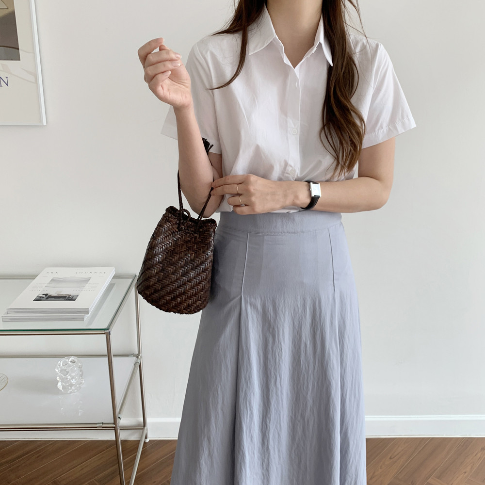 루즈핏 여자 여름 셔츠 남방 여성 반팔 셔츠 남방 화이트 핑크 베이지