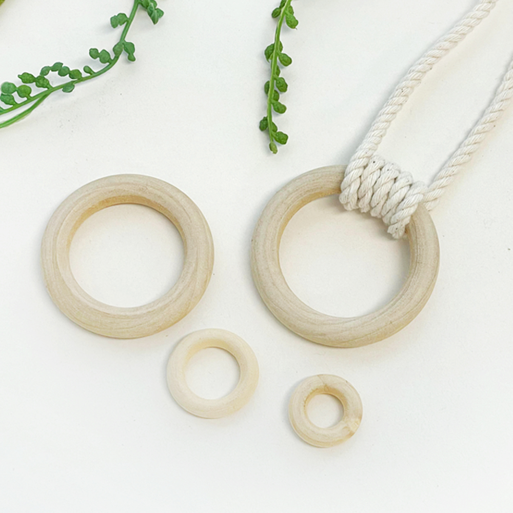 DIY 마크라메 재료 (2.4cm~3.9cm) 우드링 나무링 부엉이눈재료 (4개) 이미지 8