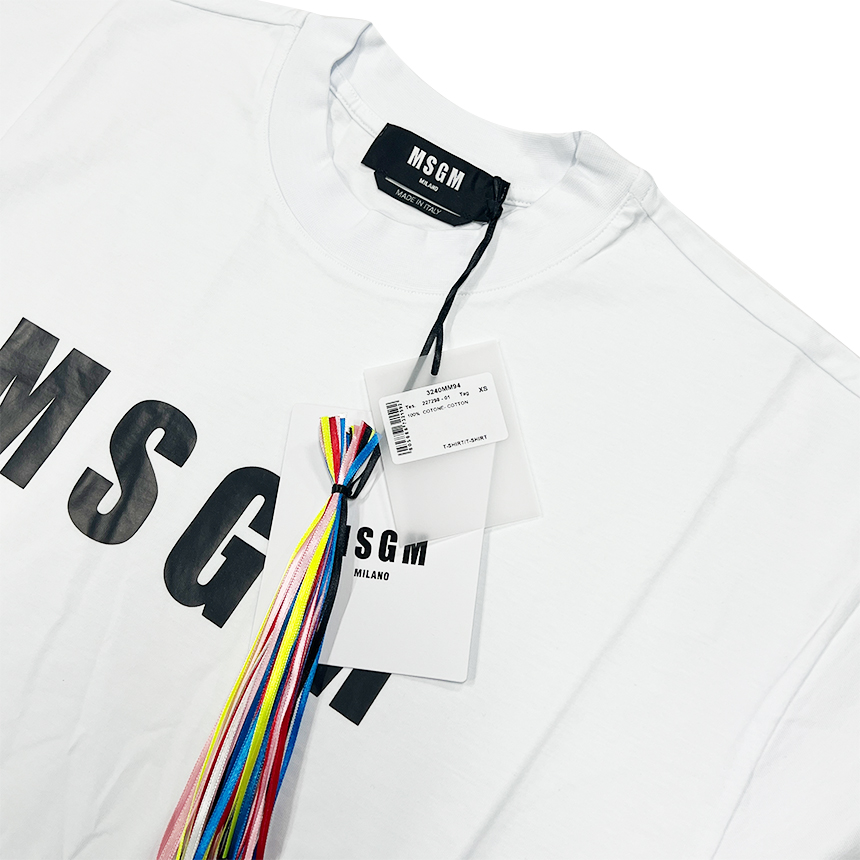 MSGM 로고 반팔티 3240MM94 227298 01 화이트 - 상세 이미지 2