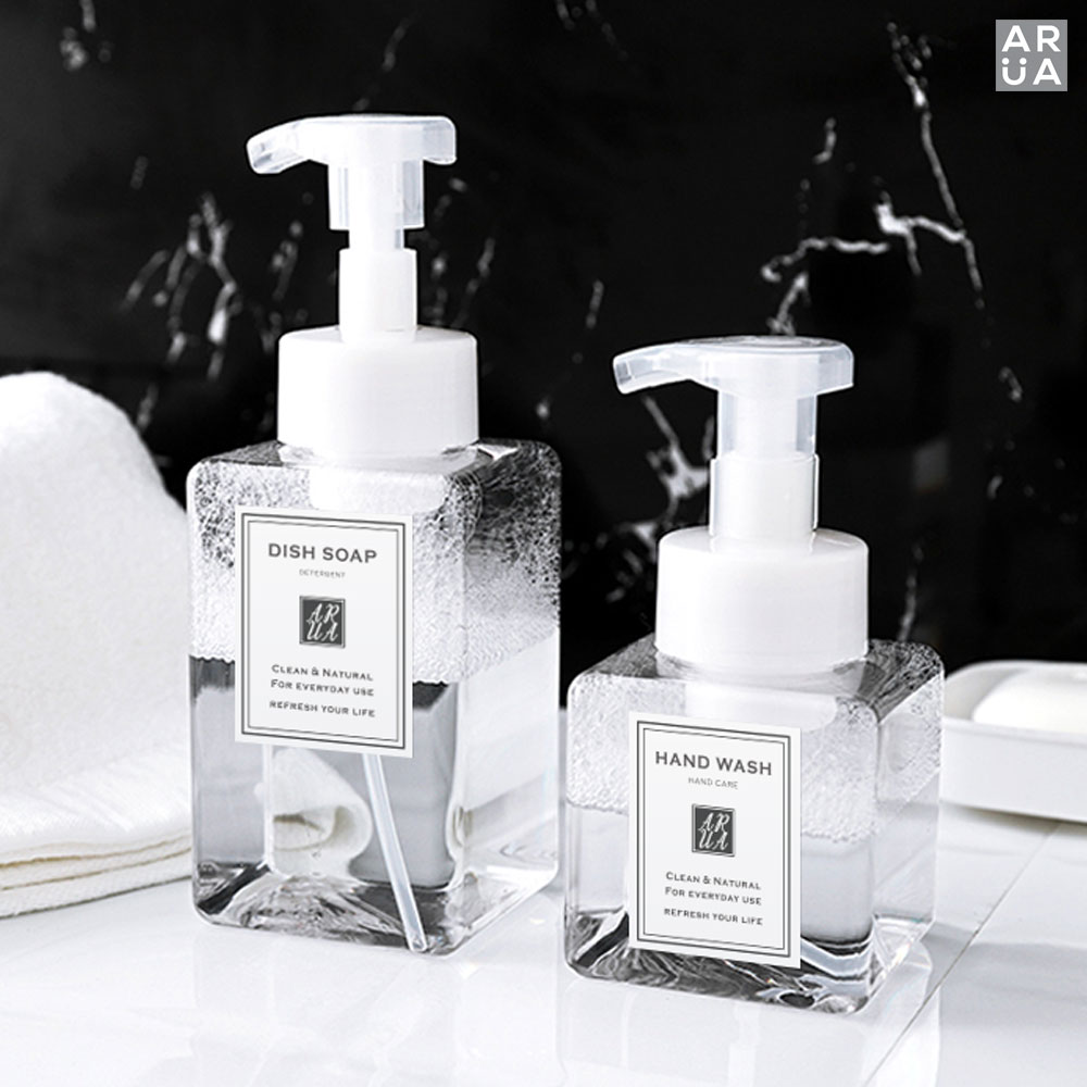 주방 세제통 주방세제 샴푸 핸드워시 손세정제 욕실 샴푸통 원형 디스펜서 화이트500ml 이미지 6